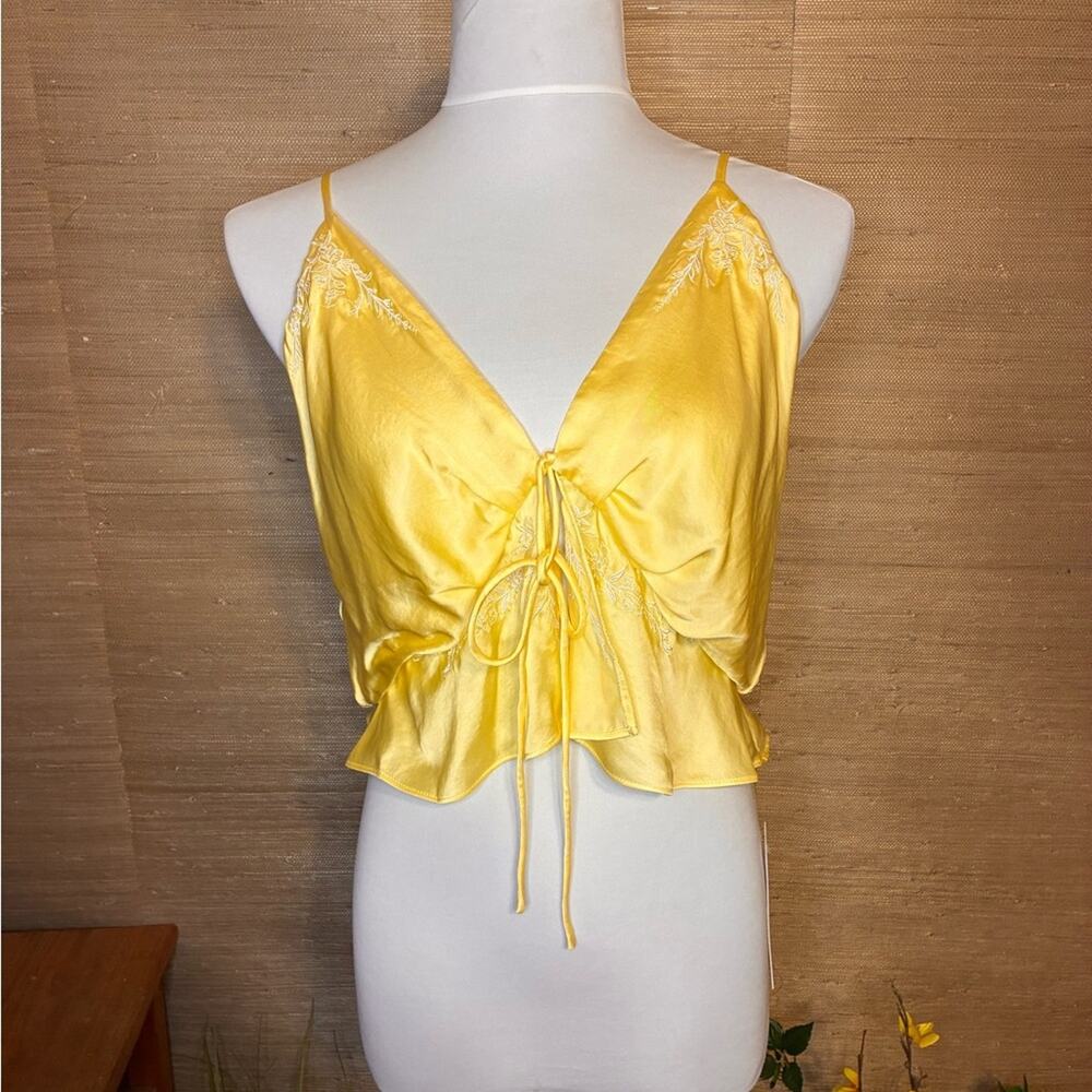 Rumored Yellow Satin Camisole Top